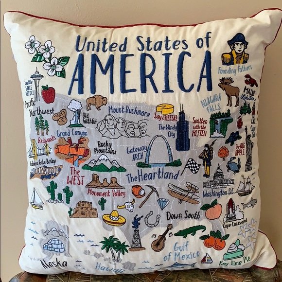 Grey Whale Outfitters Other - United States of America embroidered Pillow (NWT)